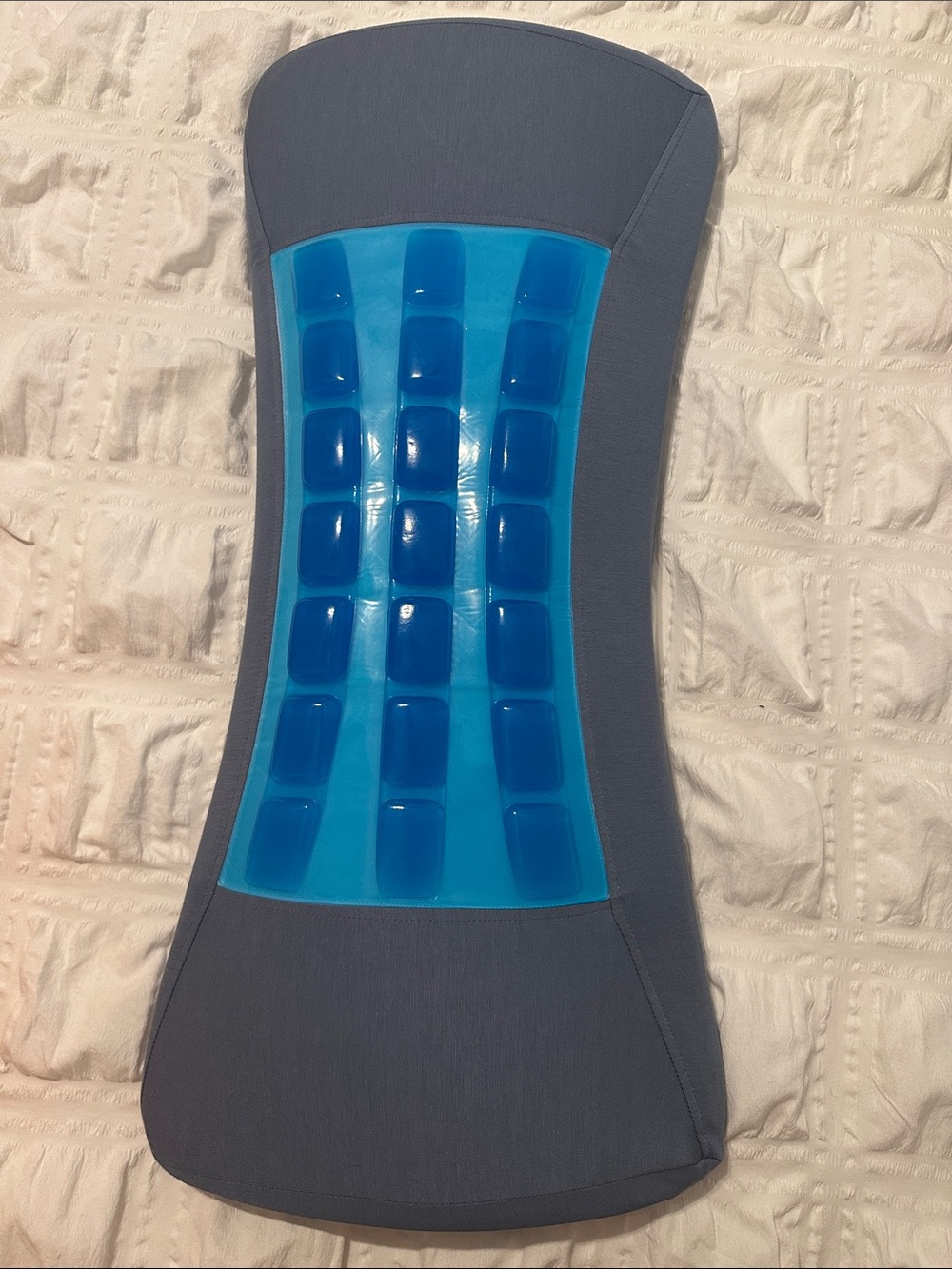 Cooling Gel Lumbar Support Pillow in Blue and Gray